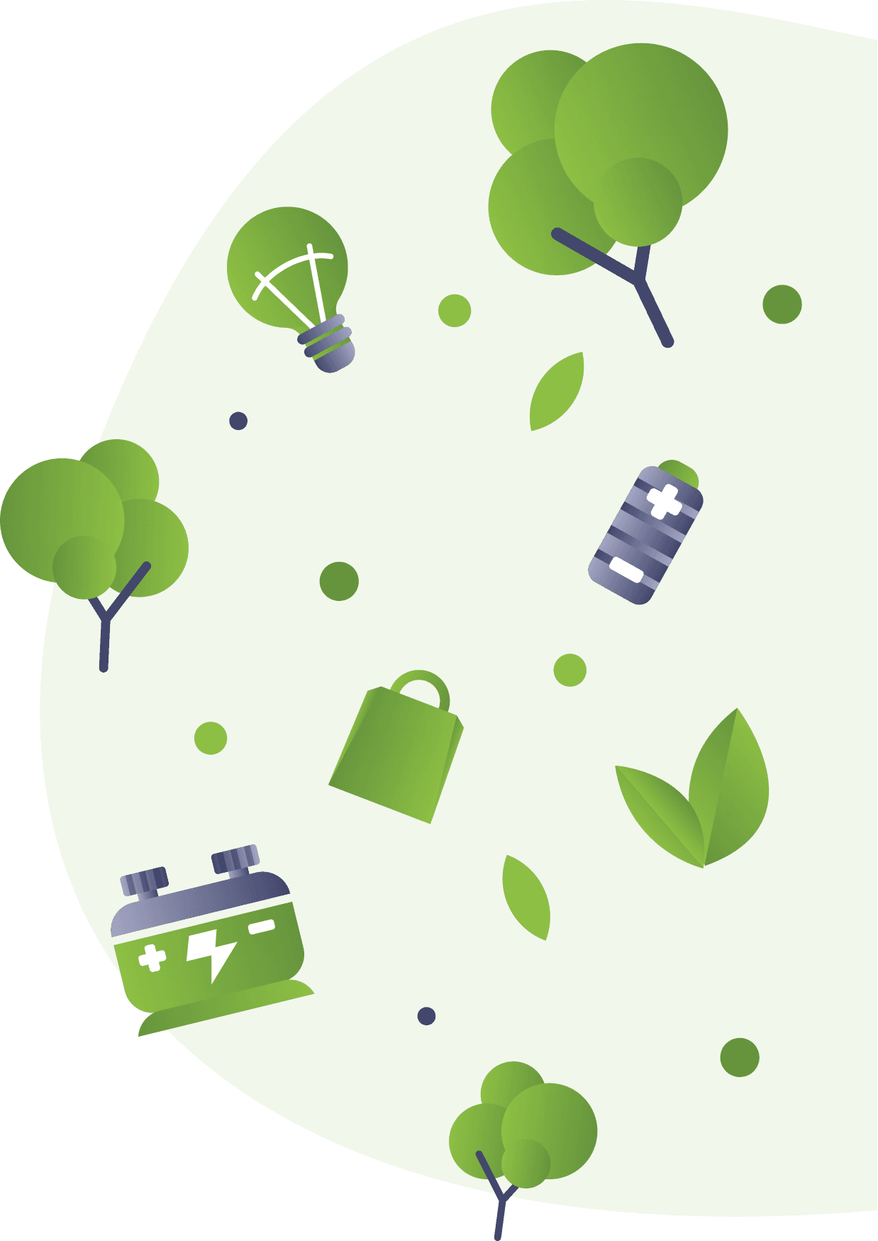 Infografika przedstawiająca ekologiczne ikony i stylizowaną ilustrację nawiązującą do usług EkoRadcy